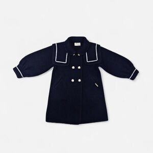 Black Marae Coat with White Trim